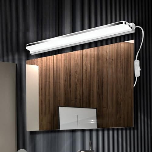 Aplique de baño LED impermeable con interruptor y enchufe para espejo rectangular