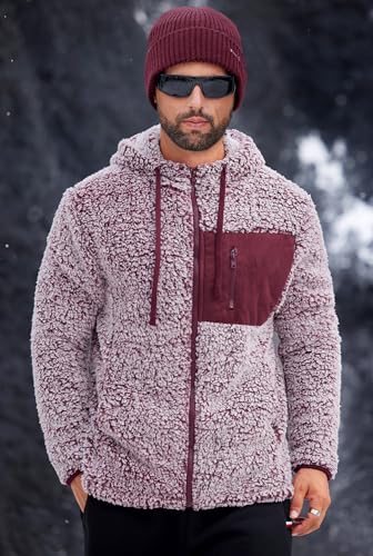 Men's Suede Heavyweight Zip Up Hoodie Warm Sweatshirt2