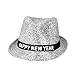 Produktbild Boland - Hut Happy New Year mit Glitzer, funkelnder Fedora für Silvester, Hutband mit Schrift, Neujahr, Silber