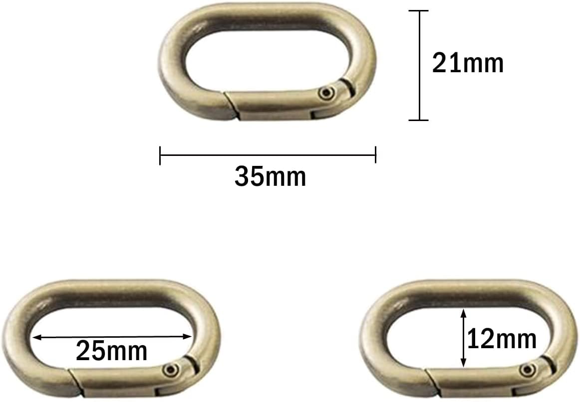4pcs Carabiner Metal Spring Key Ring, Snap Hooks Clip, Keyring Buckle, Oval Ring for Bags, Purses BBC39 - Image 3