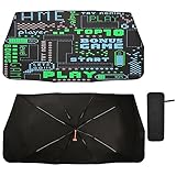 Car Window Shades Umbrella Video Game Controller Foldable Car Sun Shade Windshield Gamepad Joysticks Car Umbrella Sun Shade Cover for SUV Trucks Sedan UV Protection 58x29.7in