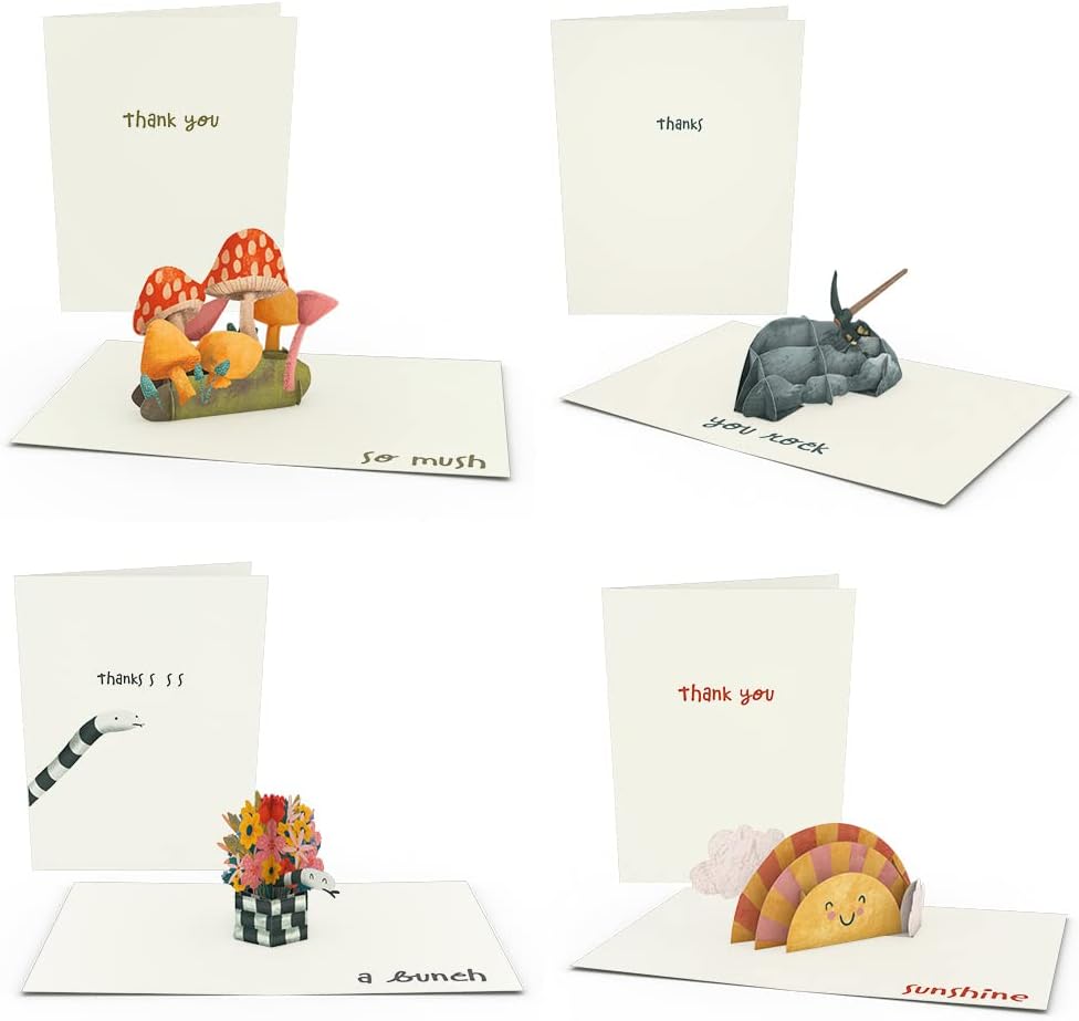Lovepop 4 Count Thank You Box Set – 3.75 X 5.125 Inches, Pop Up Greeting Cards, Bulk Set Thank You Notes