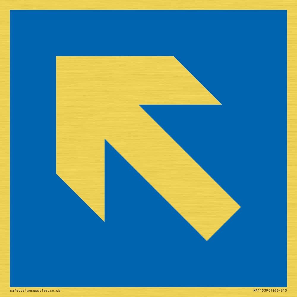 Mandatory: Up left arrow Sign - 150x150mm - S15