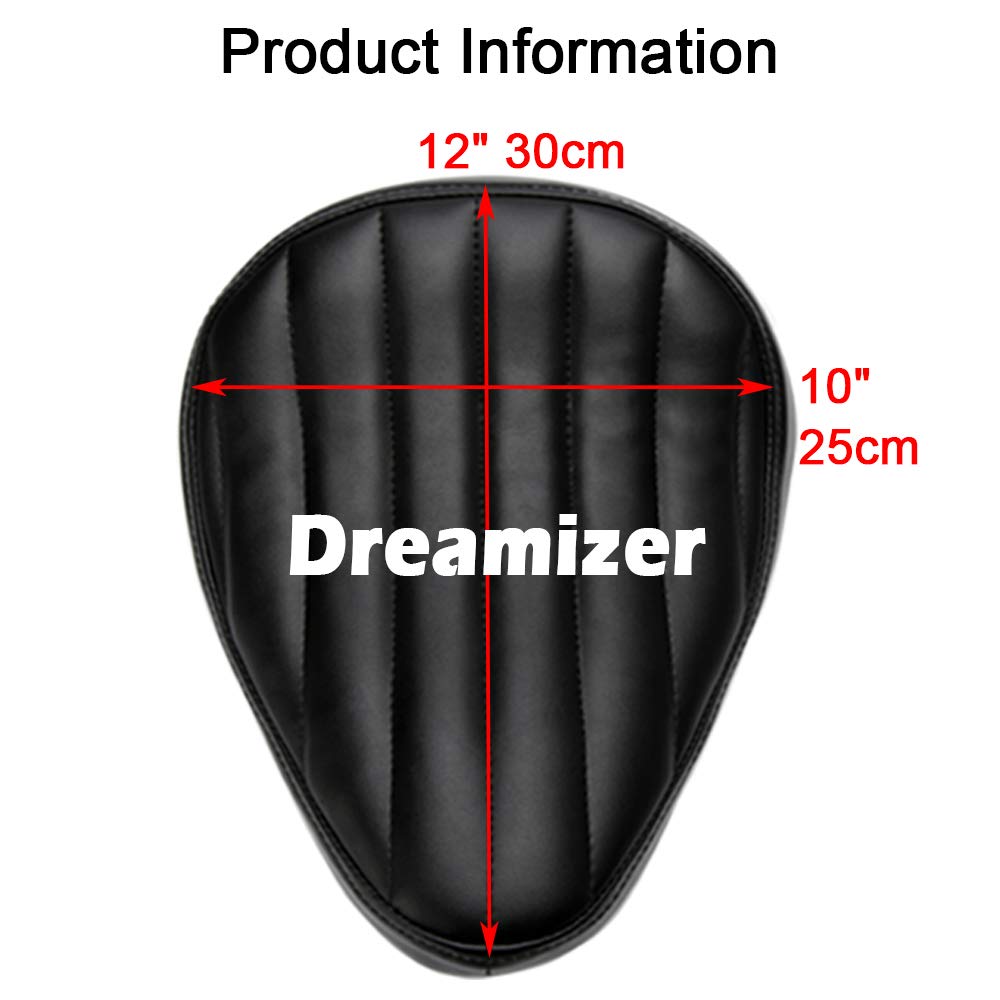 DREAMIZER Asiento Bobber de Motocicleta Gruesa Negro, Asiento Moto Solo para Sportster XL883 1200 Cross Bones Dyna Chopper Custom