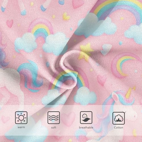 Joisal Cute Unicorn Rainbows Pink Toddler Underwear Floral 2t Cotton Panties for Girl Colorful Briefs Kids Undies3