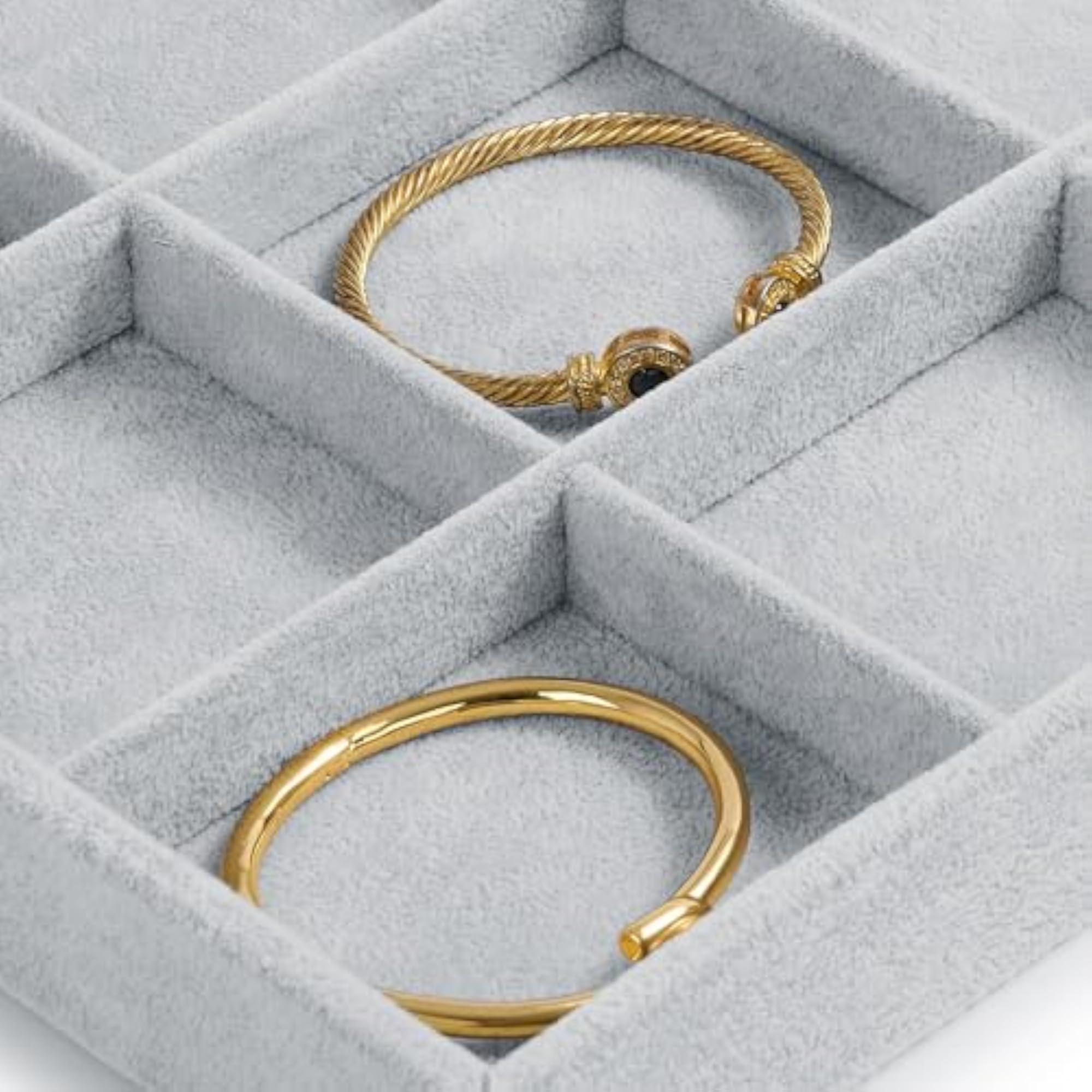 Velvet Stackable Jewellery Display Trays, 12 Grids