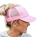 Womens Ponytail Messy High Buns Trucker Ponycaps Plain Baseball Visor Cap Dad Hat Adjustable Snapback