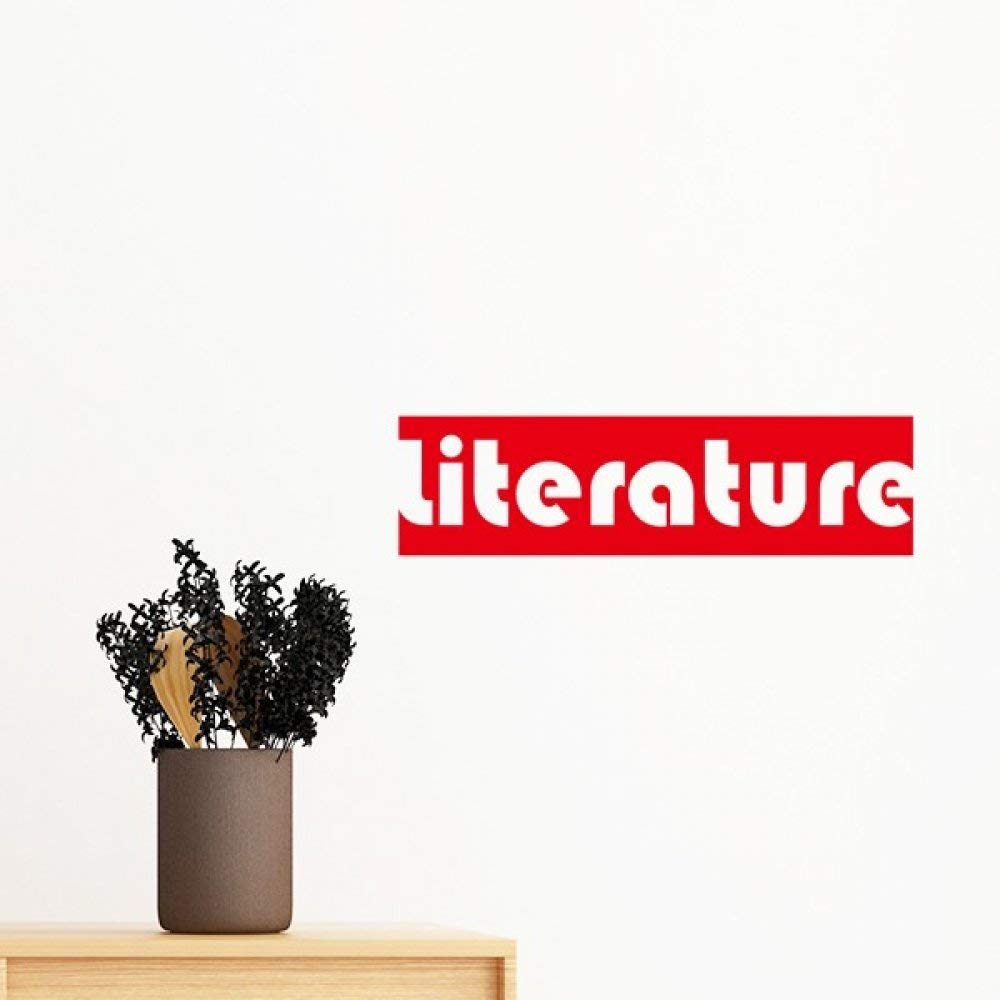 Sticker mural littérature amovible rouge 80cm décor adhésif repositionnable