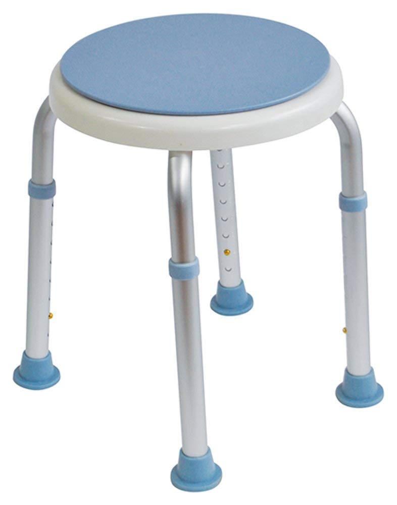 Aidapt Bath Stool with Rotating Seat.Non-Slip Ferrules,8 Numbered Height Settings,Shower Chair,Elderly,Disabled,Pregnancy,Post Surgery,Rust Free Aluminium,Lightweight,Easy Assembly No Tools Required