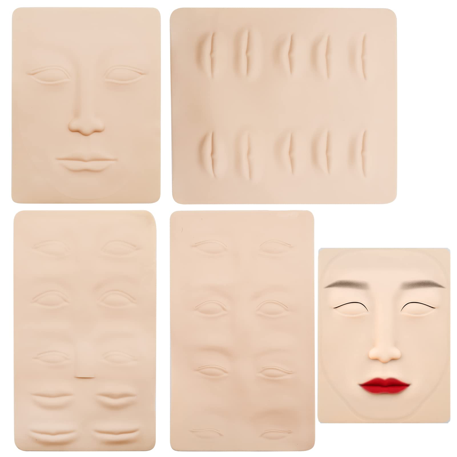 4Pcs Microblading Piel de Práctica, Tatuaje de Cejas Práctica, Pieles de Tatuaje para Práctica de Tatuajes, Principiantes en Tatuajes Cosméticos