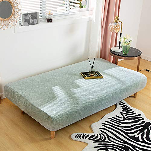 Mifxin Armless Sofa Futon Cover Slipcover Stretch Spandex Printed Folding Sofa Bed Non-Armrest Couch Furniture Protector Washable Sofa Cover Without Armrests (Linen Grey) #TOP3