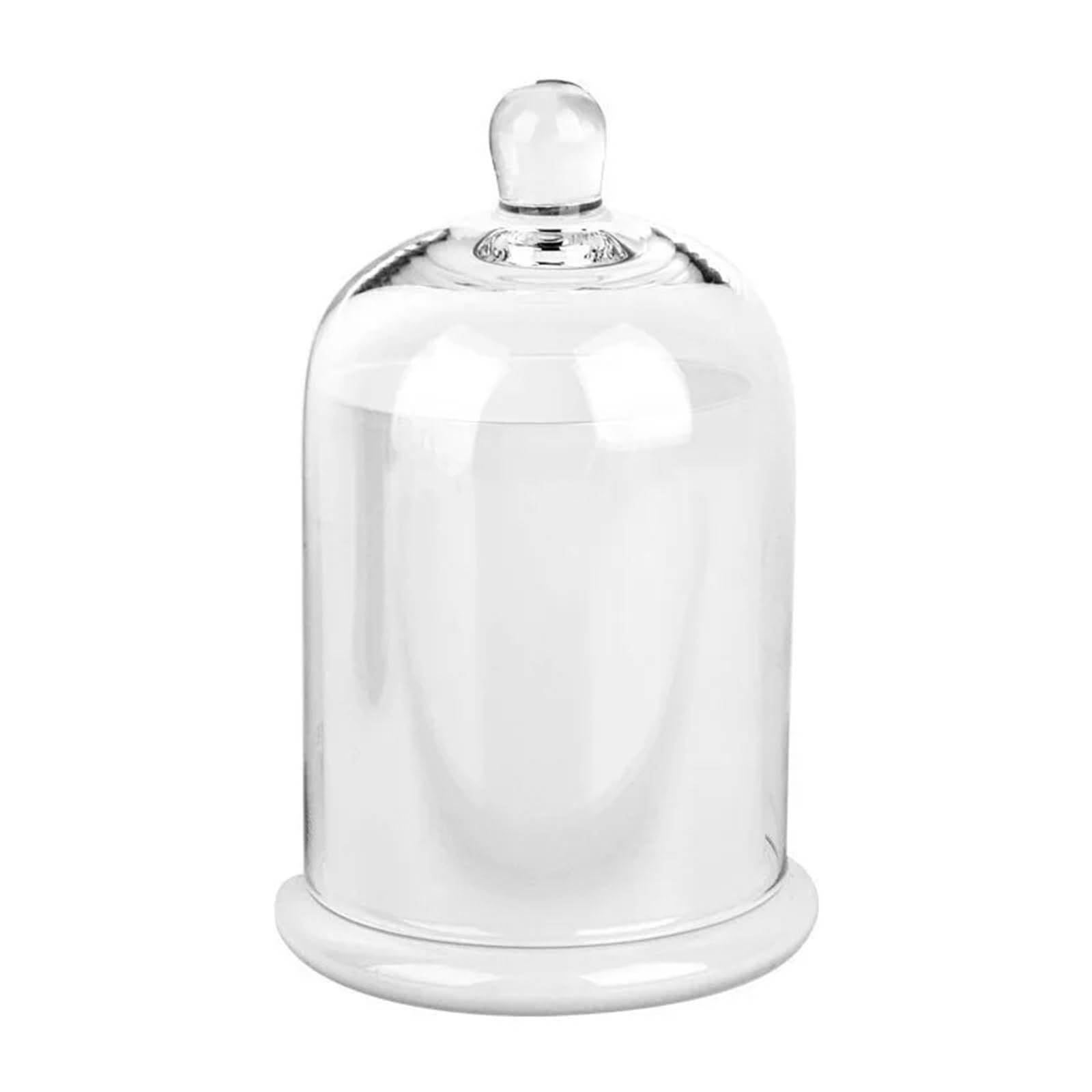 WYQXTY Clear Glass Cloche Display Glass Cloche Dome Multicolor Bell Jar With Lid Aromatherapy Cover Home Display(White)