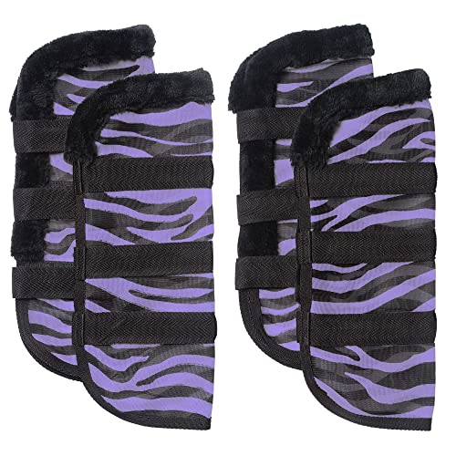 Tough 1 Zebra Mesh Fly Boots Purple Zebra