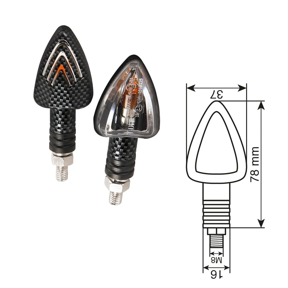 Lampa Frecce Moto LED Carbon - 21W - Compatibile Con Honda, Yamaha, Kawasaki E Altri Modelli