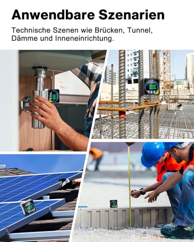 Digitaler Laser Winkelmesser, Lytool Neigungsmesser Laser Wasserwaage mit Vierseitigem Magnet, Doppelseitigem Laser- LCD Display, Type-C Schnittstelle- Magnetische Bevel Box für Holzarbeiten, Bau, DIY