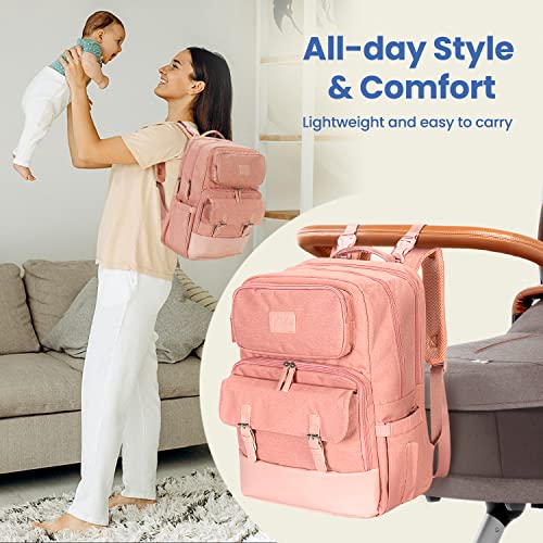 Pillani Diaper Bag Backpack, Baby Bag For Boys & Girls,Diaper Backpack,Large Baby Diaper Bag For Mom & Travel W/Changing Pad #TOP2