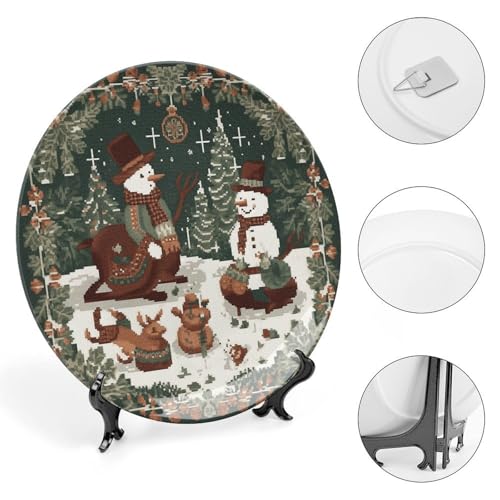 Plato decorativo de cerámica de porcelana fina con soporte de exposición vertical 5