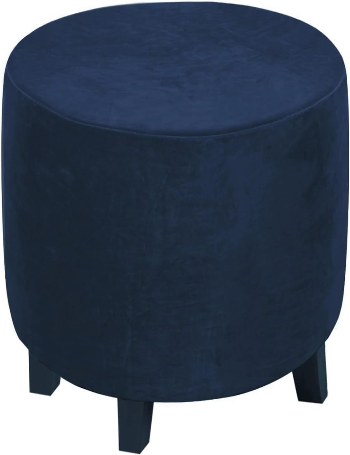 Ottoman Slipcover Round Velvet Ottoman Cover Thick Washable Storage Ottoman Cover Protector Footstool Cover with Elastic Bottom (Color: #6, Size: 90x90cm/35)