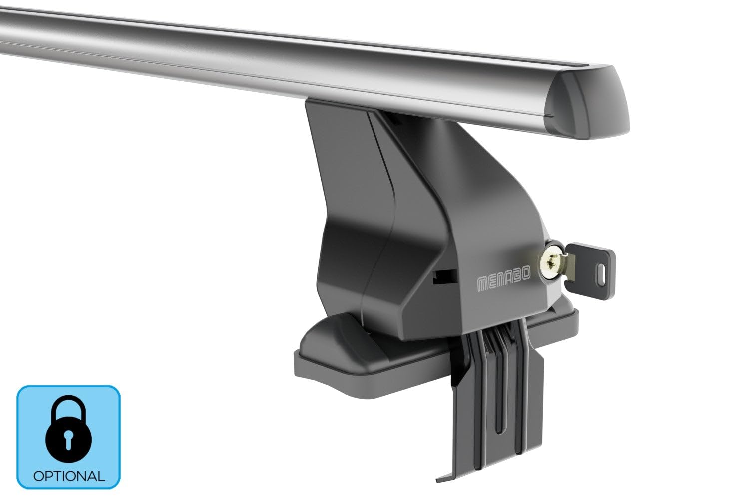 Barre portatutto Menabo Omega in acciaio compatibili con TOYOTA Yaris/Vitz (XP210) 4 porte dal 2020 in poi con tetto liscio