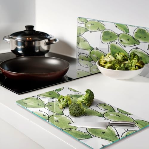 Planche à découper en verre hygiénique bords polis tulipes - 4
