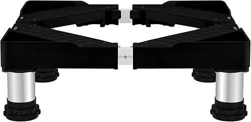 Soporte para lavadora, patas de pedestal ajustables para lavadora, altura de 3.9 pulgadas, soporte largo ajustable de 19.6 a 29.5 pulgadas, ancho