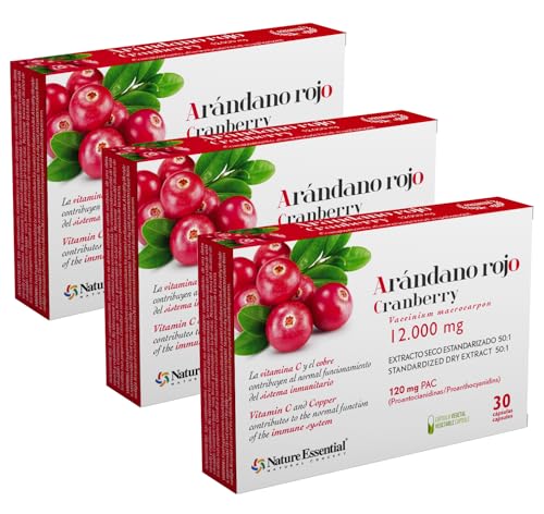 Nature Essential | Arándano Rojo con Gayuba, D-Manosa, Vitamina C y Cobre | Extracto Seco 240 mg...