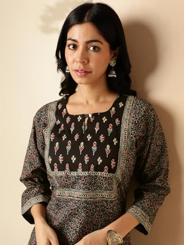 Image of Vbuyz Women's Floral Printed Straight Cotton Special wear Kurtas for Women | Cotton Kurtas for Women | A-Line Kurtas Kurtis | Designer Kurta | Kurtas for Women | Printed Kurtas