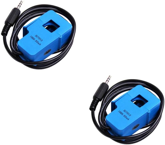 KOOBOOK2Pcs 100A SCT-013-000 Non-invasive AC Current Sensor Split Core Current Transformer
