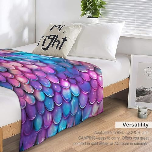 Couverture polaire écailles de poisson 100x130cm en flannel douce - 7