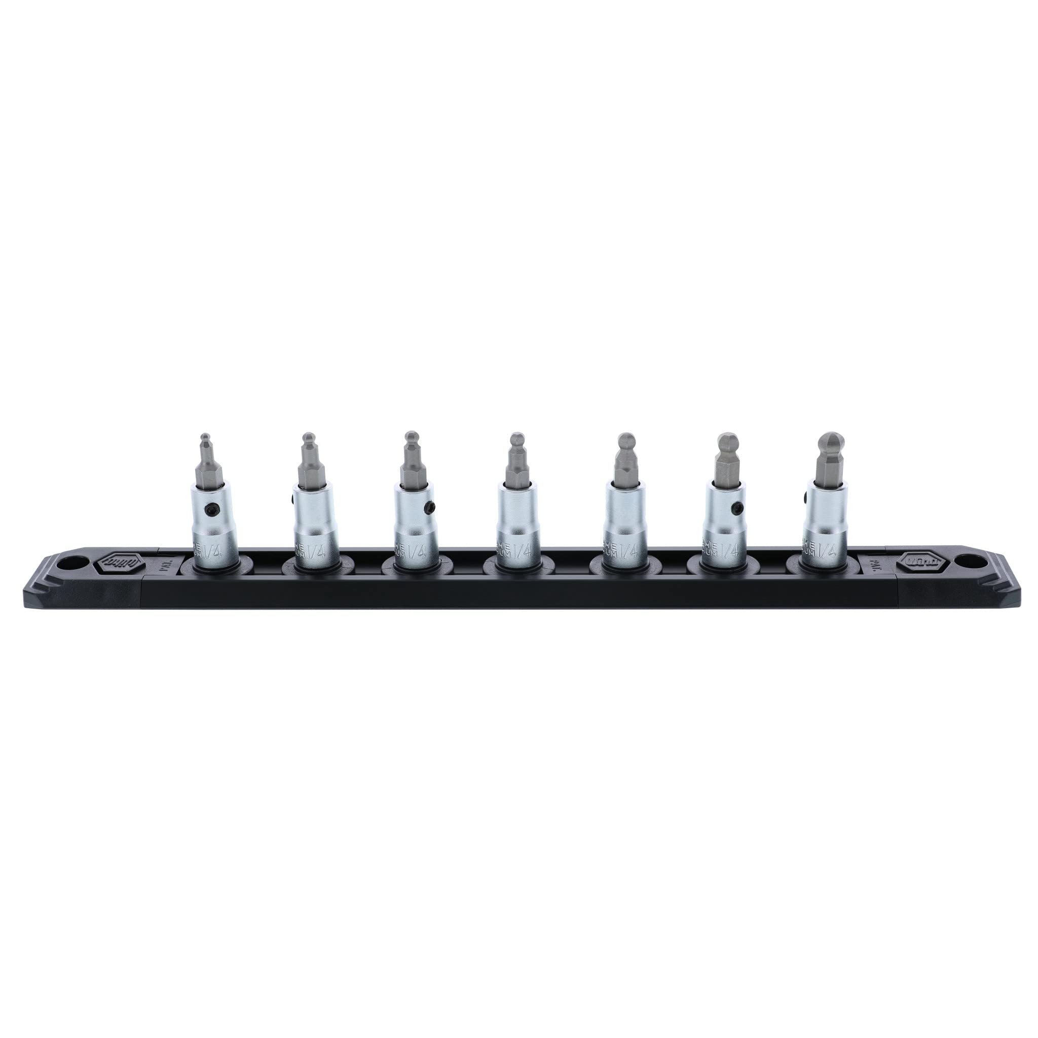 Wiha 71398 Ball End Socket Bit Set, Inch, 7 Piece - Ball End Allen