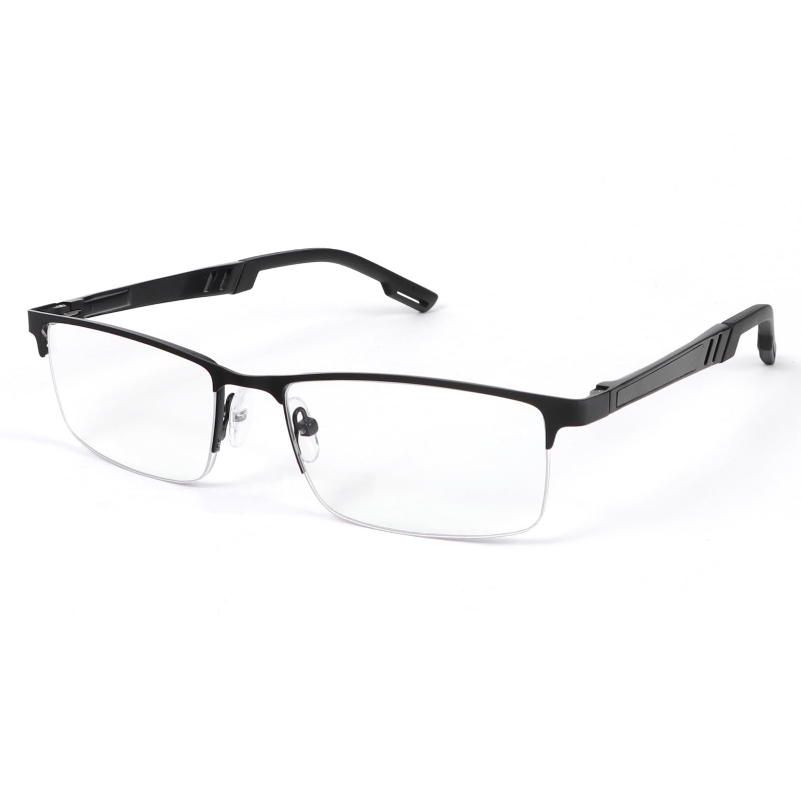 UVTQSSP Halbrahmen Lesebrille Aluminium Magnesium Leser für Männer modischen Federscharnieren Computerbrille