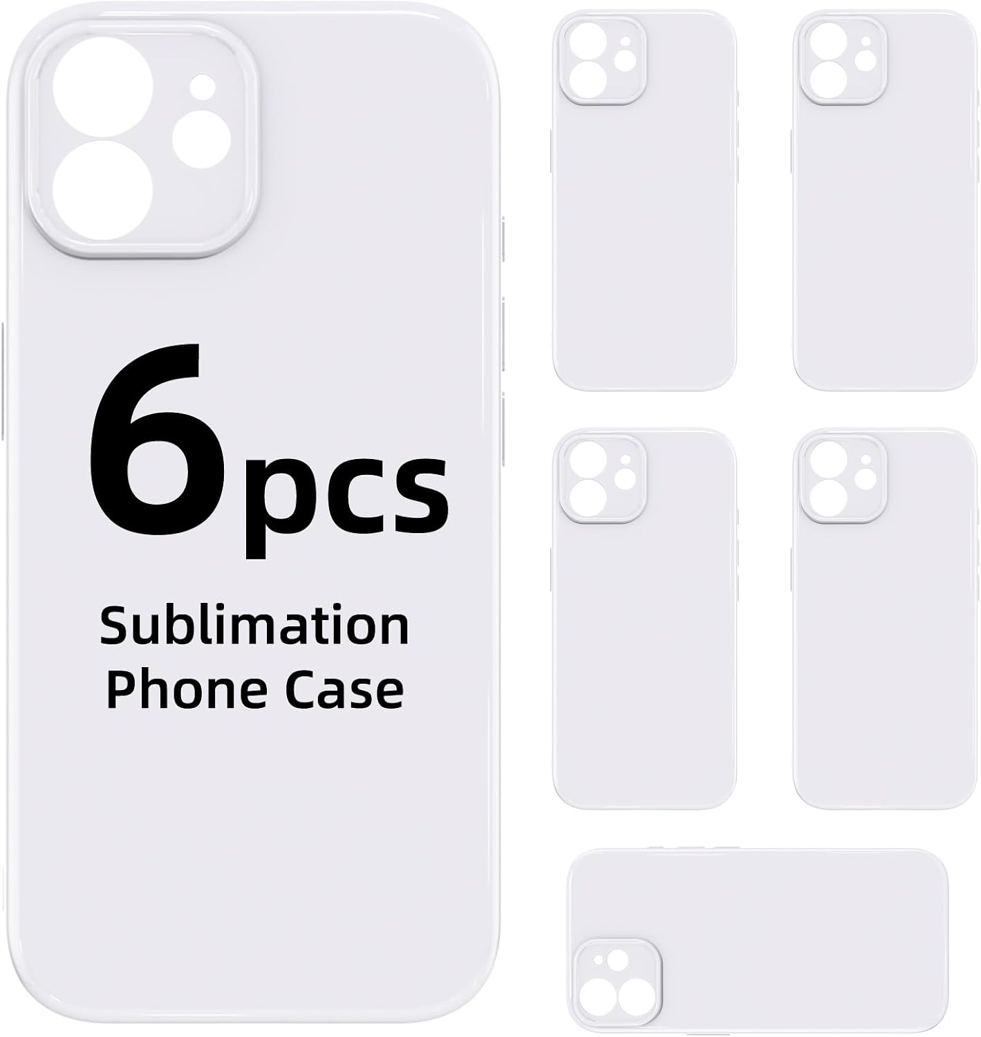 6 Pieces Sublimation Phone Case Blanks for iPhone 12 Mini 5.4"
