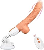 Vista 1 de Máquina sexual de empuje con consolador realista para mujeres con 10 modos de vibración y empuje para estimulación del punto G, clítoris y anal