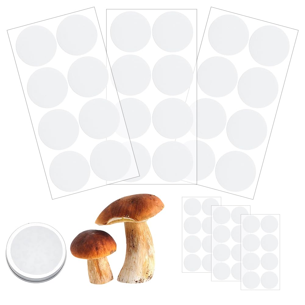 OLYCRAFT Filterpapieraufkleber 59mm - 24 Stück Für Pilzzucht & Konservengläser