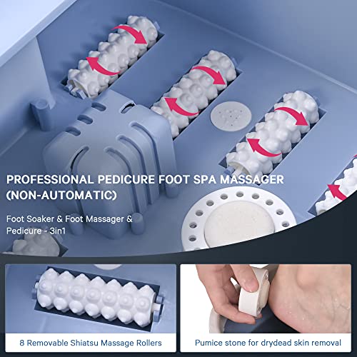 Knqze Foot Spa Bath Massager With Heat, Bubbles, Vibration And Red Light, Foot Bath W/ 8 Shiatsu Massage Rollers, Temperature Control Foot Soaker, Pedicure Foot Spa Tub For Feet Stress Relief #TOP2