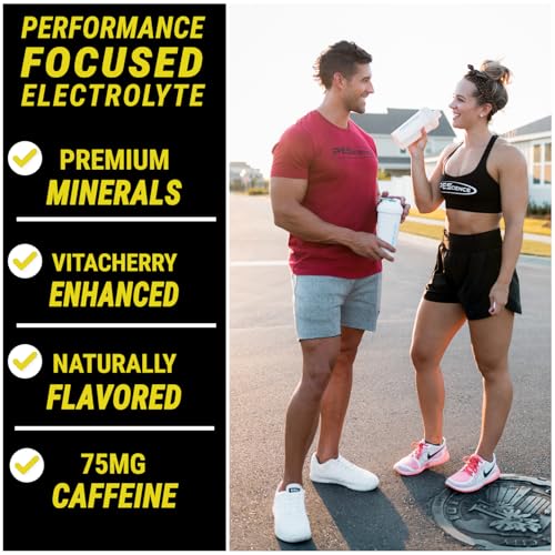Image of PEScience Versalyte Charged, Electrolyte Powder with Caffeine, Sugar Free, Hydration Powder Plus Energy for Hybrid Training - Sour Watermelon Candy, 30 Servings