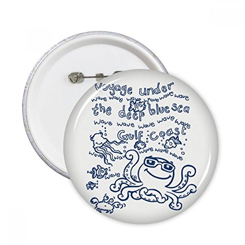 Pins poulpe bleu cadeau idéal pour les passionnés de vie marine et de mode ronde