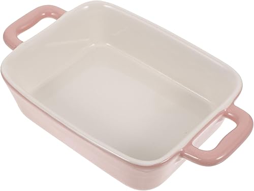 Cabilock Plato de cerámica para hornear de cerámica rectangular Lasaña sartenes panadero para cocinar pastel cena cocina microondas horno bandeja