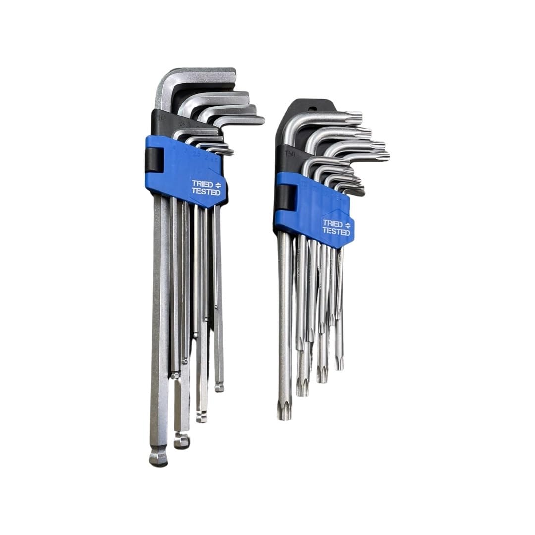 Tried + Tested Ball End Hex Key Set 18 Piece, Blue, 0