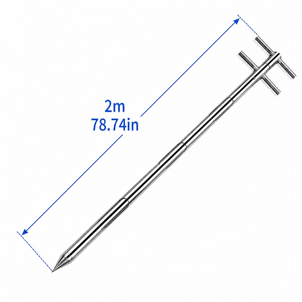 Edelstahl-Kornsonden-Sammler, zusammenklappbare Bodenproben-Sonden | Probenahmeschlitze, Pfeilspitze, Tragbares Pulver, Bodenprobennehmer-Sonde, Weizen, Mais, Dünger, Zement