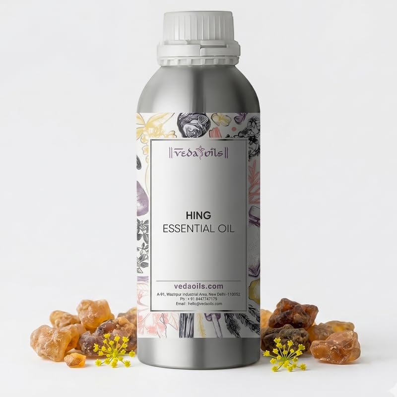 Image of VedaOils Hing Essential Oil 100ml | 100% Pure & Natural Asafoetida Oil for Aromatherapy, Digestive Relief & Wellness | Therapeutic Grade Hing Oil