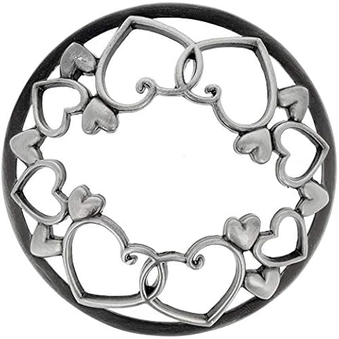 Wakehurst Kerzendeckel für Kerzen und Gläser, mit Lampenschirmen (Herzen, gebürstetes Silber) Cover