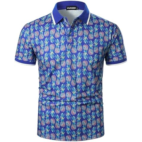 UUAISSO Men's Floral Polo Shirt for Summer Cover