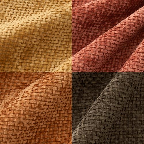 Image of MIULEE Pack of 4 Orange /Yellow Couch Throw Pillow Covers 20x20 Inch Halloween Soft Decorative Chenille Pillows Farmhouse Accent Cushions for Boho Home Decor Spring Sofa Bedroom Living Room