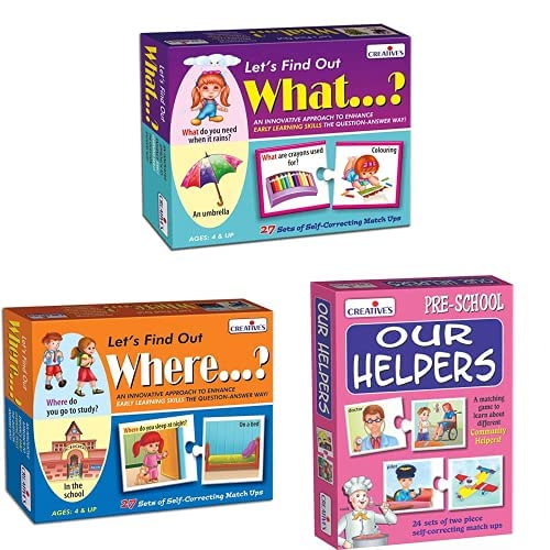 Image of Let's Find Out What & Where Puzzles & Our Helpers Puzzle (Multi-Color, 48 Pieces)