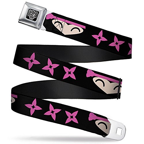 Cinturón de seguridad Buckle-Down ajustable de 20 a 36 pulgadas con patrón Ninja Star