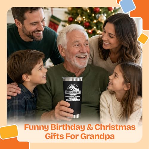 Image of NewEleven Fathers Day Gift For Grandpa From Granddaughter, Grandson - Gift Ideas For Grandfather, New Grampa, Promoted To Grandfather, Grandchildren, Grandkid - 20 Oz Tumbler