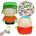 2Pcs / Set South Park Plushies, 7 '' Soft Stuffed Cartman Plush y Kyle Doll/Stan y Kenny Plush Toy con 50pcs Pegatinas para fanáticos (Kyle + Cartman)