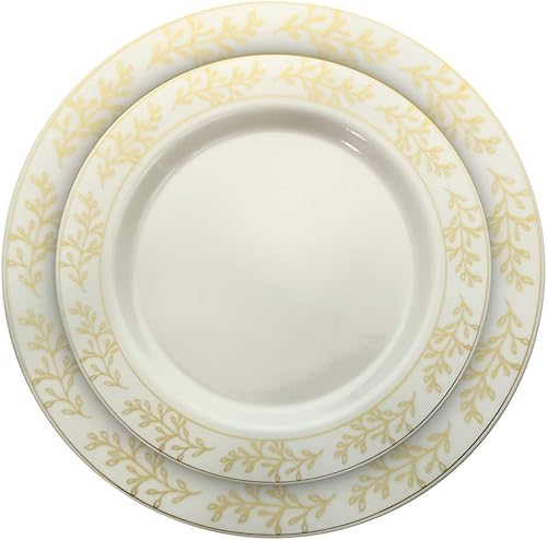 Miniatura 2 de Paquete de 60 platos de plástico desechables de alta calidad, incluye 30 platos llanos de 10.25 pulgadas y 30 platos de ensalada de 7.5 pulgadas con