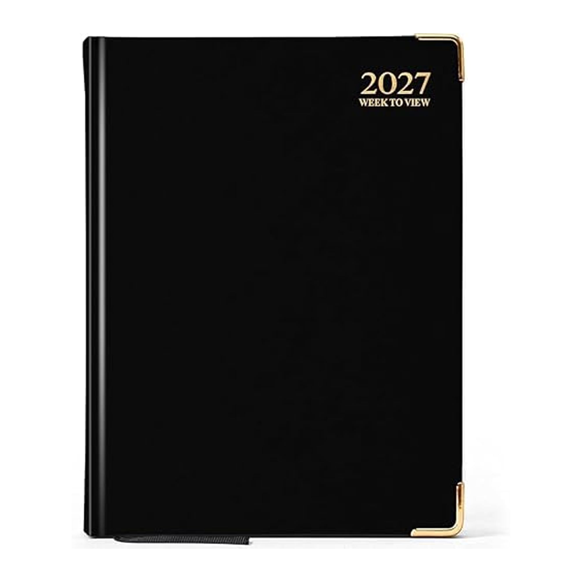 AIBULO 2027 A4 Week to View Black Diary Gilt Edges Hardback โ image 1